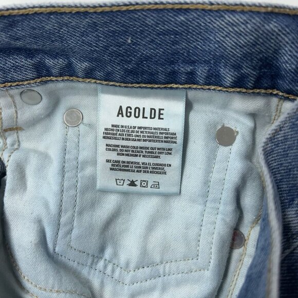 Agolde 90s Mid Rise Jeans Womens Size 28 Baggy Ankle - Picture 12 of 12